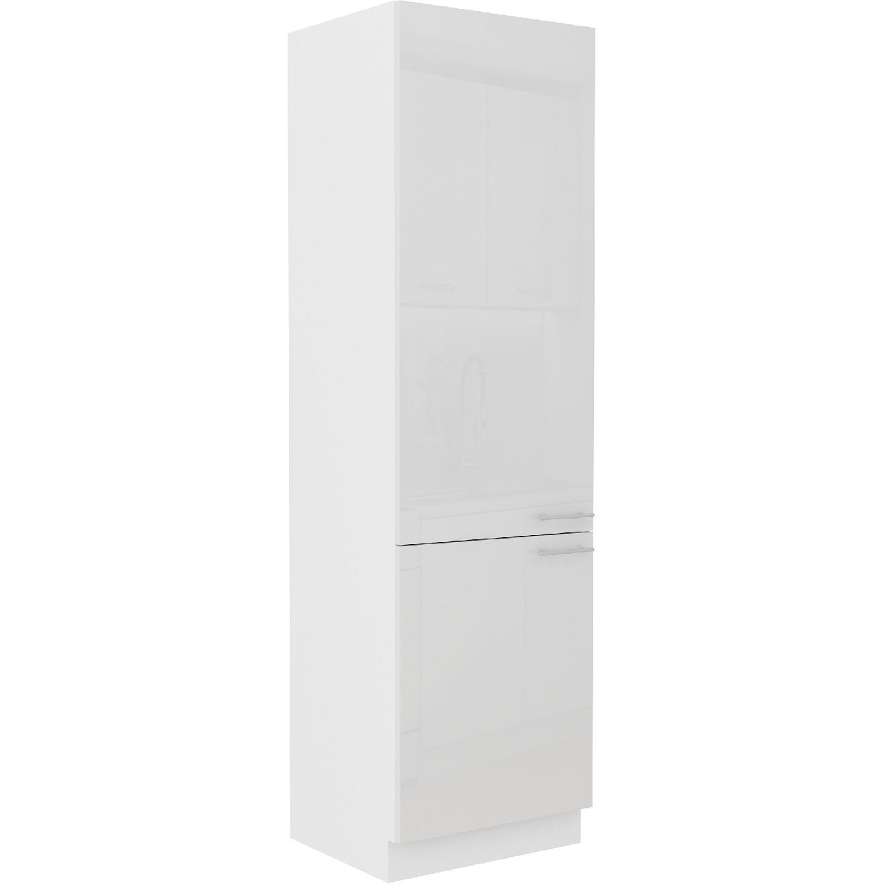 Küchenschrank für Einbau-Kühlschrank 60 LARA 26 weiß hochglanz