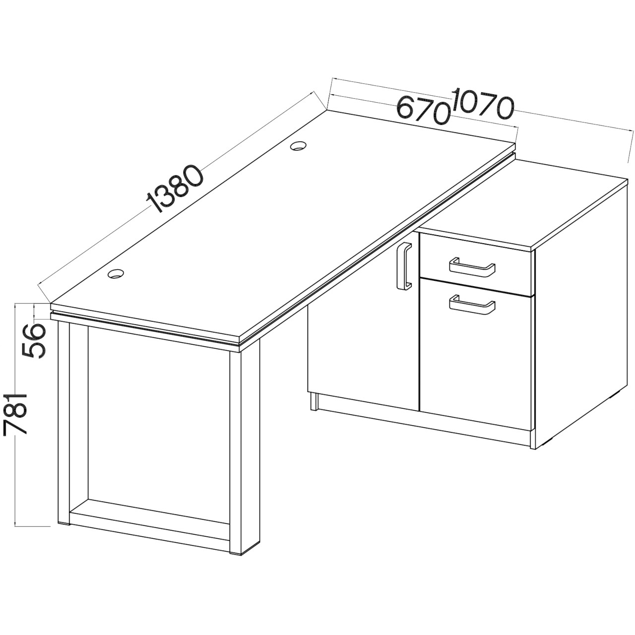Schreibtisch mit Schränke MALTA MT16 artisan eiche / hellgrau