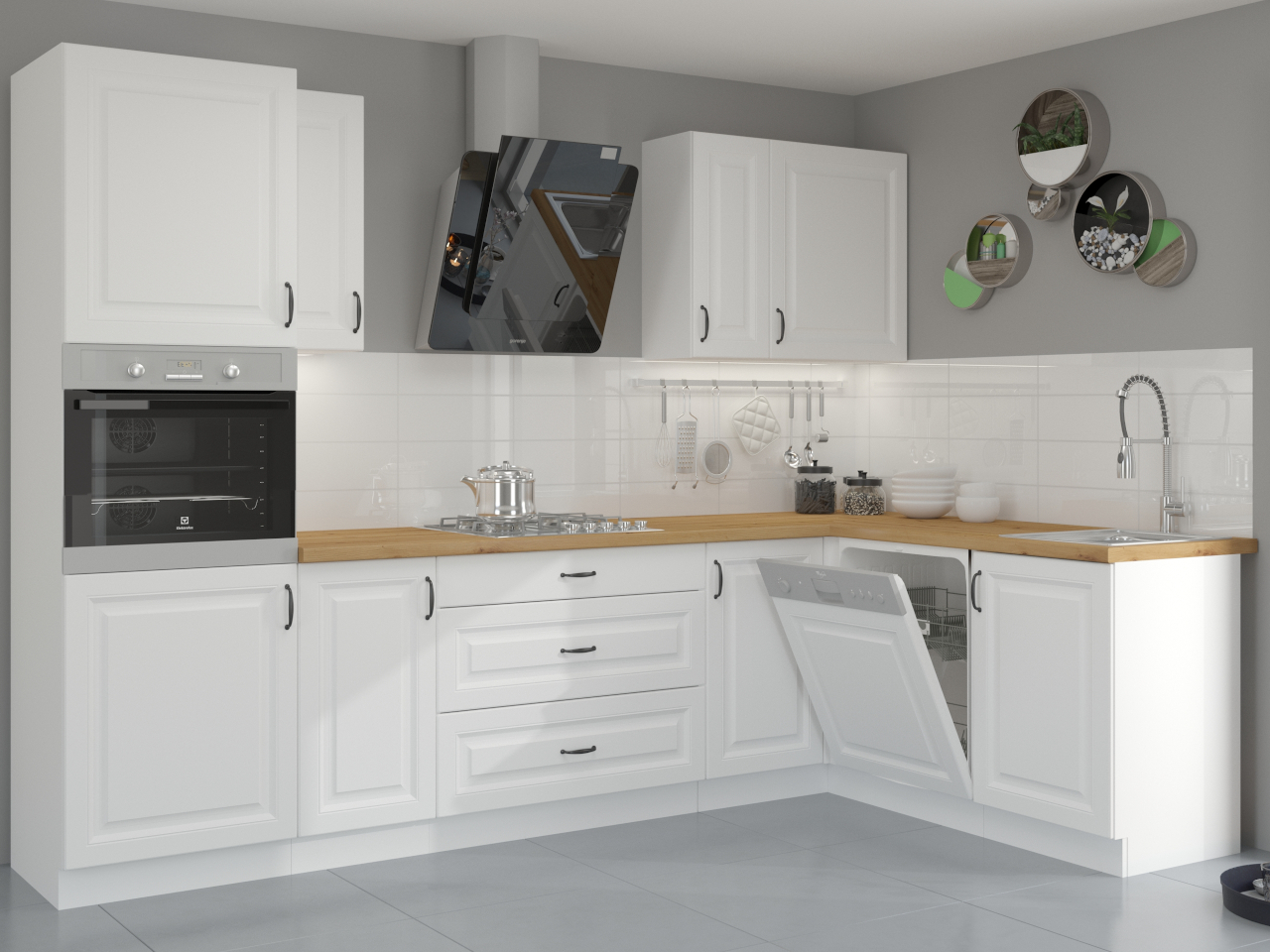 Küchenschrank für Einbau-Kühlschrank 60 STILO ST34 weiß