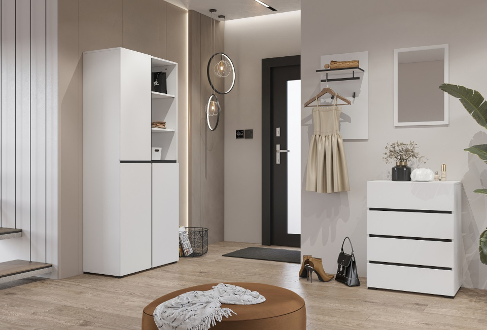 Crosi 1 Kleiderschrank weiß schwarz