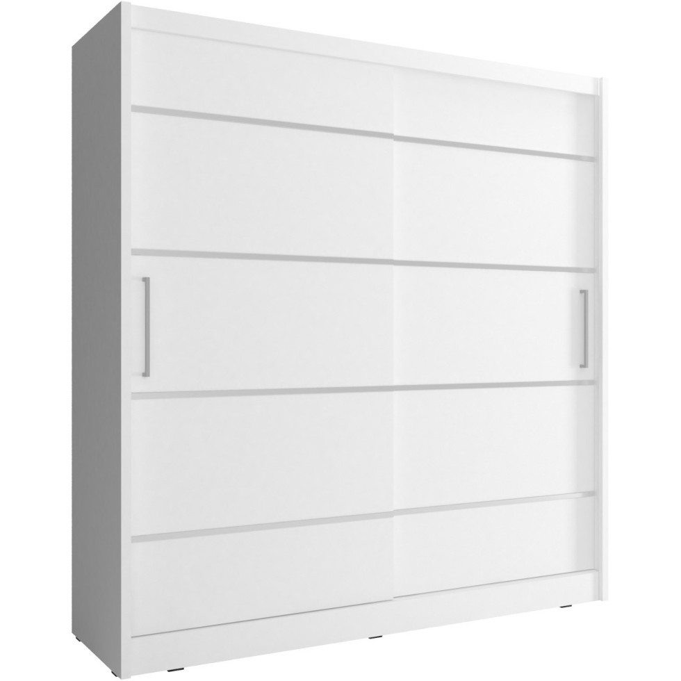 Schiebetürenschrank Maya Alu 180 weiß