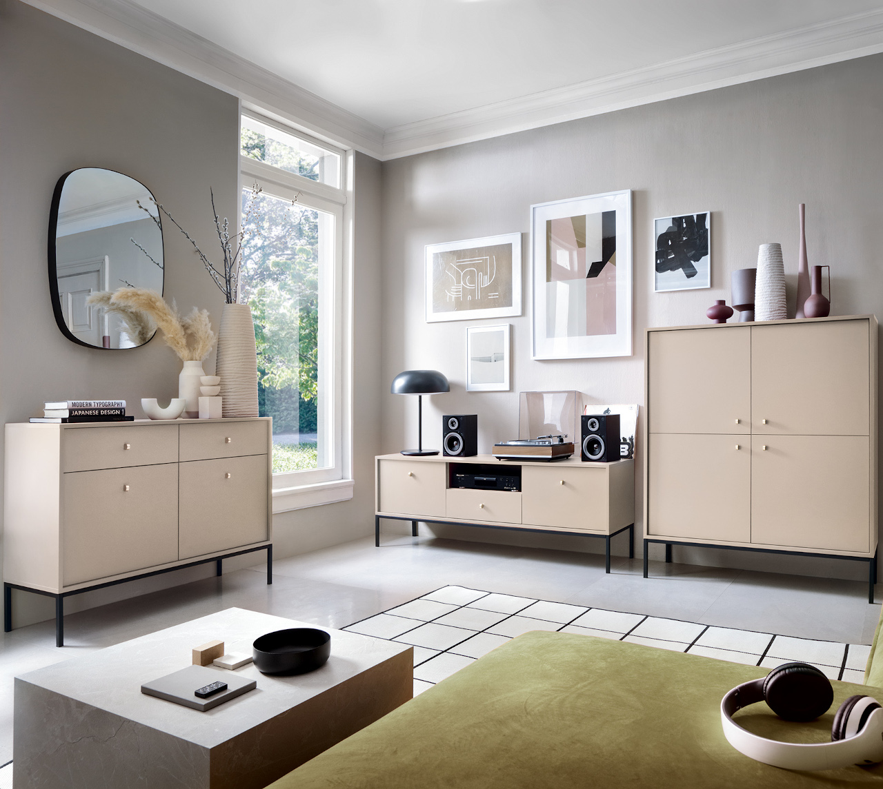 wohnzimmer-set mono 1 beige