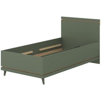 Bett 100x200 CANDIS 34 Grün / Eiche geölt